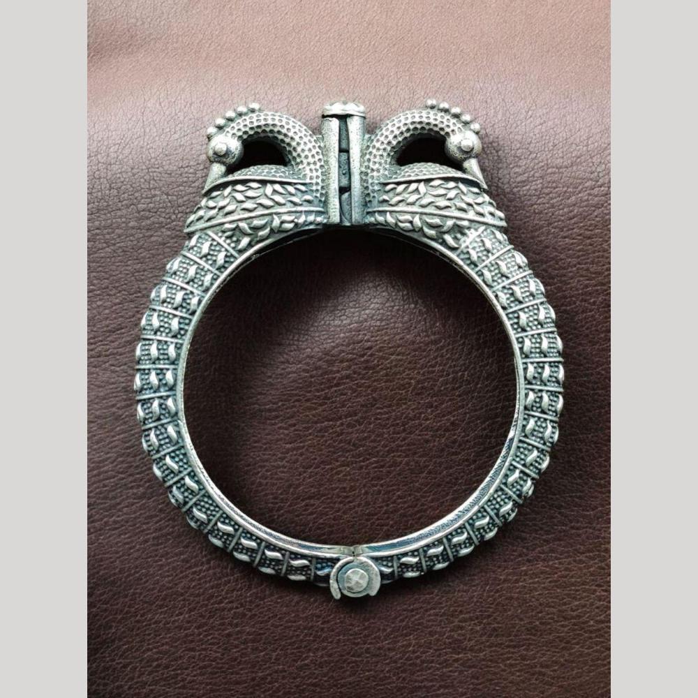 Maharani Jewels Oxidised Plated Peacock Design Openable Bangle
