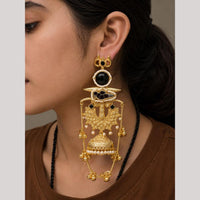 Maharani Jewels Classic Pota Stone Pearl Jhumki Earrings