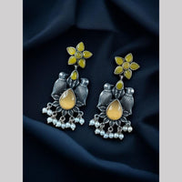 Maharani Jewels Inspired Oxidised Plated Pota And Pearl Dangler Earrings