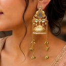 Maharani Jewels Inspired Gold Plated Kundan Stone Dangler Earrings