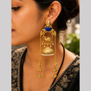 Maharani Jewels Inspired Gold Plated Kundan Stone Dangler Earrings