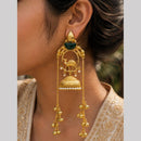 Maharani Jewels Inspired Gold Plated Kundan Stone Dangler Earrings