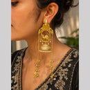 Maharani Jewels Inspired Gold Plated Kundan Stone Dangler Earrings