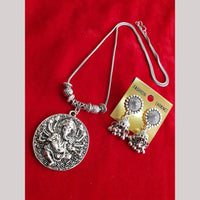 Maharani Jewels Oxidised Plated Temple Long Necklace Set