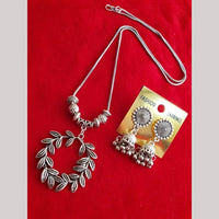 Maharani Jewels Oxidised Plated Long Necklace Set