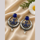 Maharani Jewels Inspired Oxidised Plated Pota Stone And Pearl Dangler Earrings