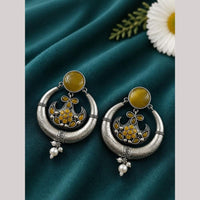 Maharani Jewels Inspired Oxidised Plated Pota Stone And Pearl Dangler Earrings