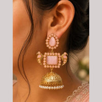 Maharani Jewels Classic Pota Stone Pearl Jhumki Earrings