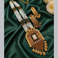 Maharani Jewels Premium Pota Stone And Pearl Long Necklace Set 