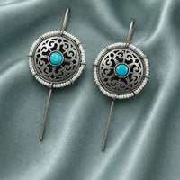 Maharani jewels Enthic Glow Oxidised Plated Pota Stone And Pearl Earcuff Earrings