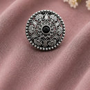 Maharani Jewels Oxidised Pota Stone Statement Ring