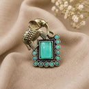 Maharani Jewels Stylish 2 Tone Plated Pota Stone Elephant Ring for Women