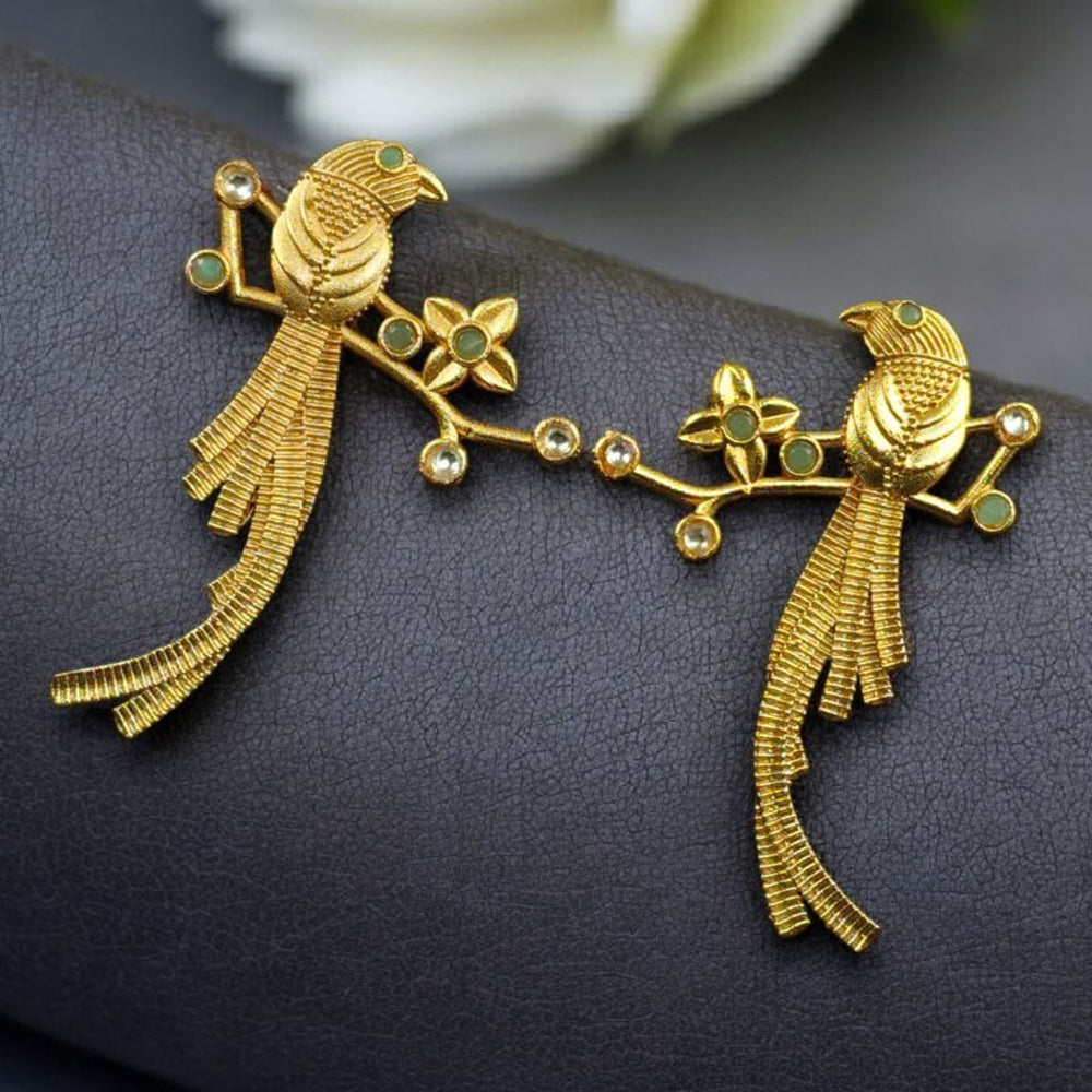 Maharani Jewels Peacock Bird Design Floral Dangler Earrings for Women