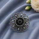 Maharani Jewels Oxidised Pota Stone Statement Ring