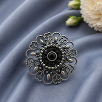 Maharani Jewels Oxidised Pota Stone Statement Ring