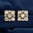 Royal Kundan Jewellery Gold Plated Polki Kundan Stud Earrings