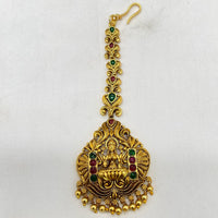 Royal Kundan Jewellery Gold Plated Pota Stone Temple Maangtikka