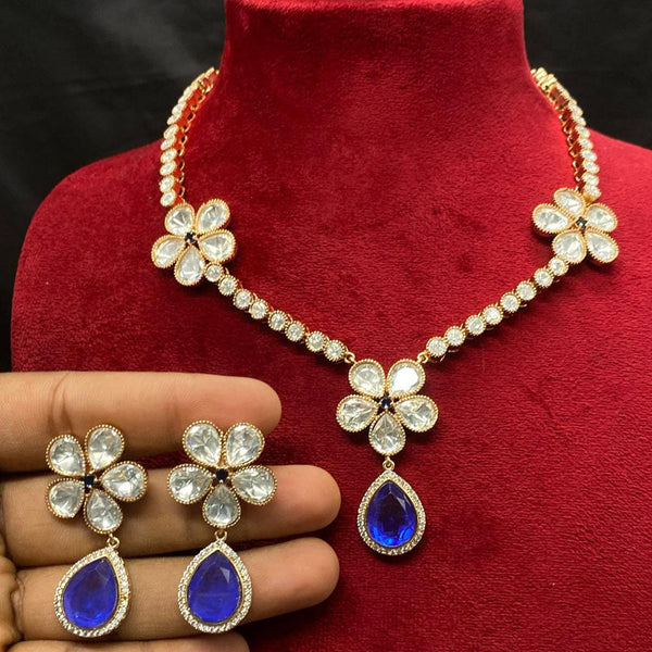 Prime Kundan Jewellery Gold Plated Polki Kundan Necklace Set