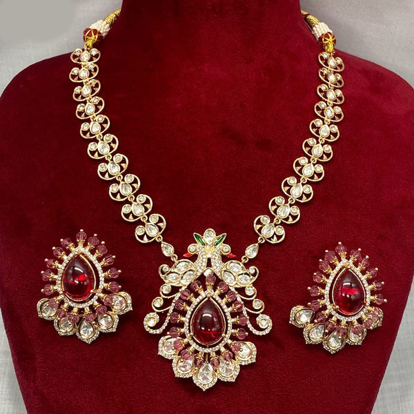 Prime Kundan Jewellery Gold Plated Polki Kundan Necklace Set