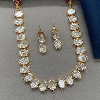 Royal Kundan Jewellery Gold Plated Polki Kundan Necklace Set