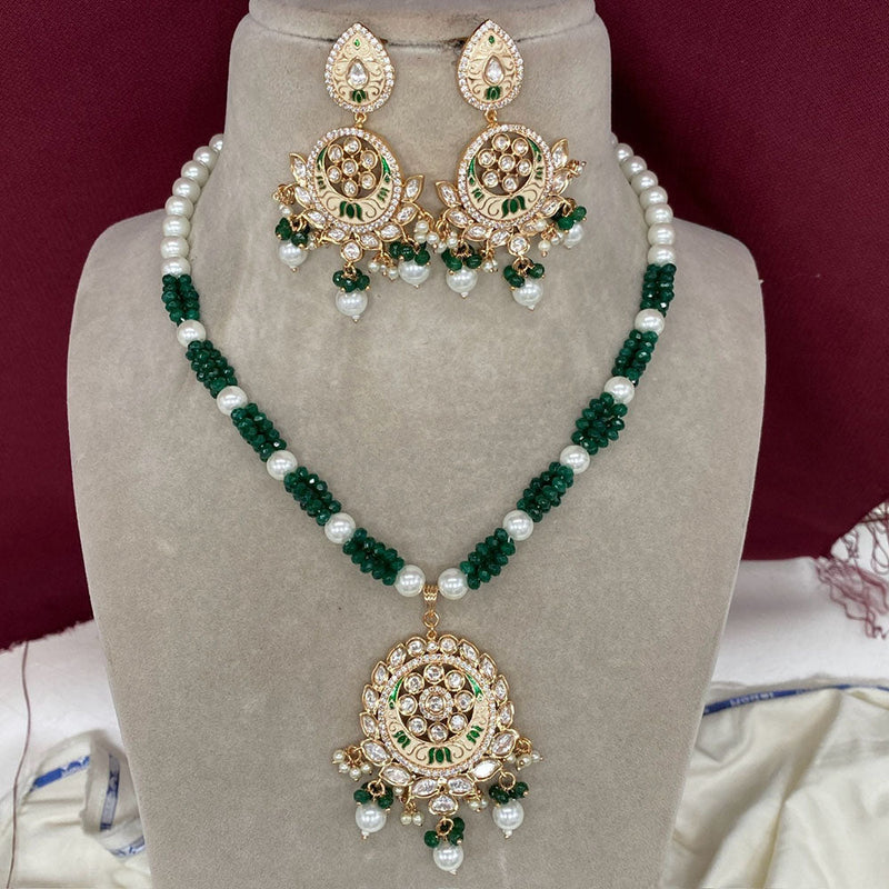 Royal Kundan Jewellery Gold Plated Polki Kundan And Pearls Necklace Set