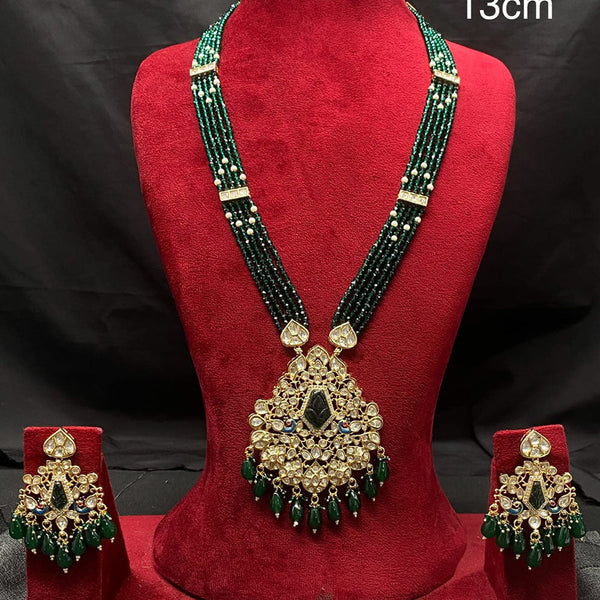 Prime Kundan Jewellery Gold Plated  Kundan And Beads Necklace Set