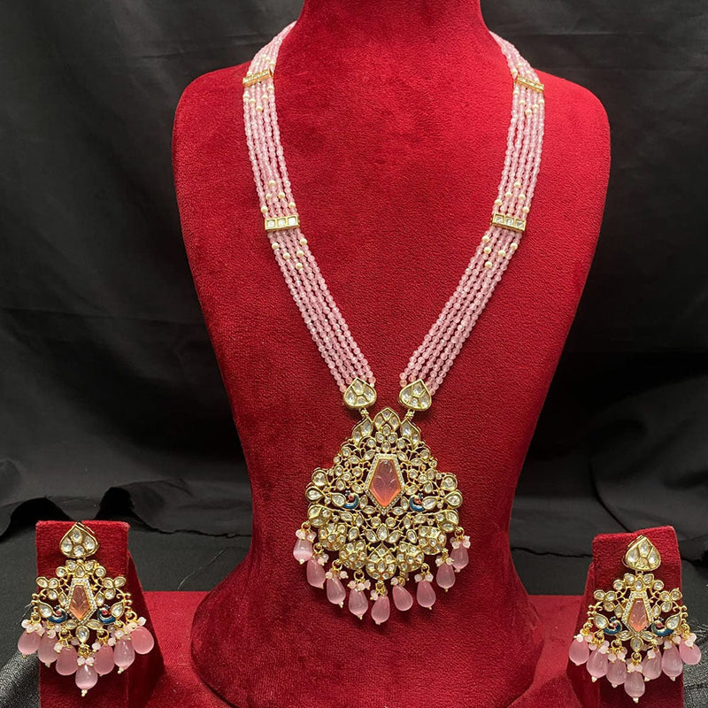 Royal Kundan Jewellery Gold Plated  Kundan And Beads Necklace Set