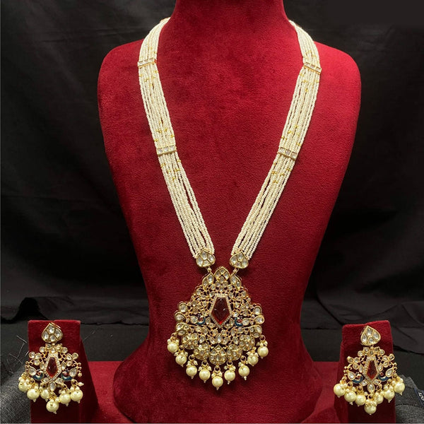 Prime Kundan Jewellery Gold Plated  Kundan And Beads Necklace Set