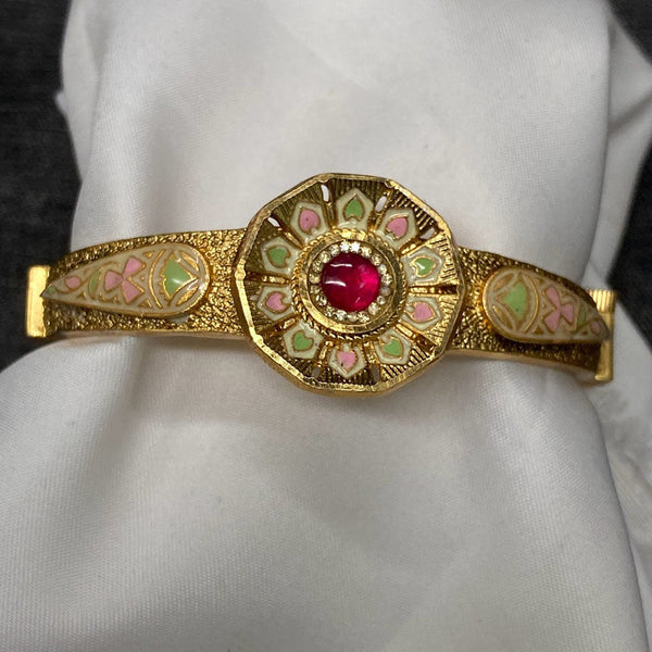 Prime Kundan Jewellery Gold Plated Pota Stone Meenakari Openbale kada