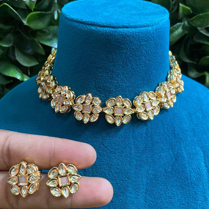 Royal Kundan Jewellery Gold Plated Polki Kundan Necklace Set