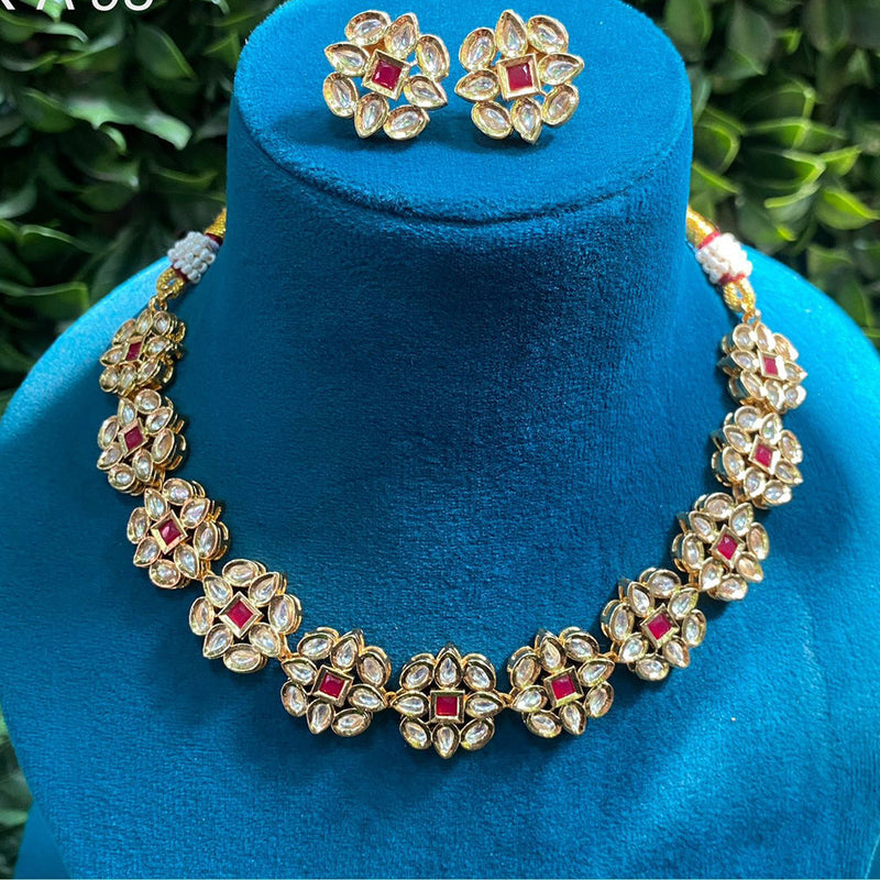 Royal Kundan Jewellery Gold Plated Polki Kundan Necklace Set