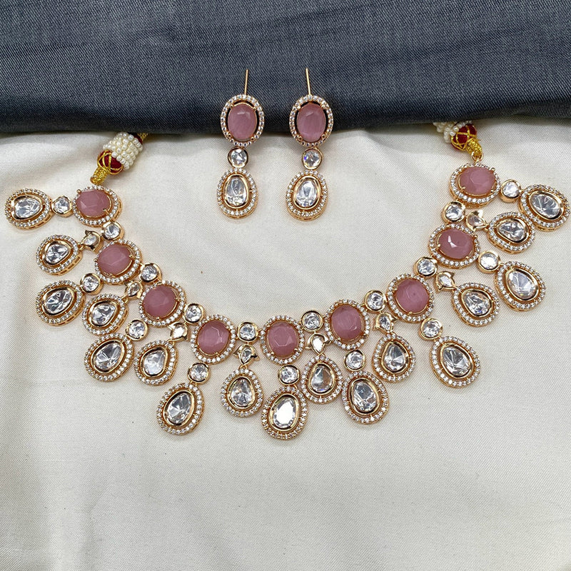 Royal Kundan Jewellery Gold Plated Polki Kundan Necklace Set