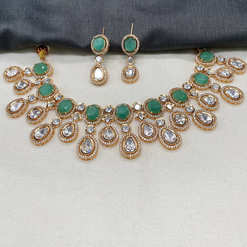 Royal Kundan Jewellery Gold Plated Polki Kundan Necklace Set