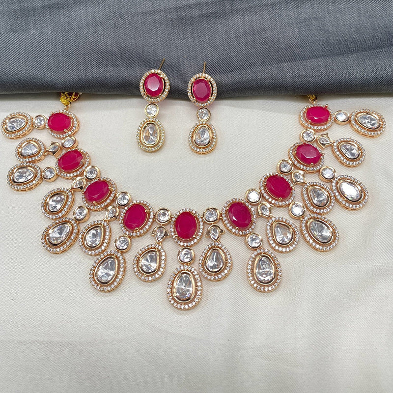 Royal Kundan Jewellery Gold Plated Polki Kundan Necklace Set