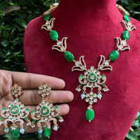 Royal Kundan Jewellery Gold Plated Polki Kundan Stone And Beads Necklace Set