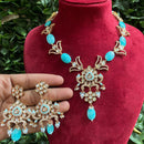 Royal Kundan Jewellery Gold Plated Polki Kundan Stone And Beads Necklace Set
