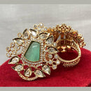 Royal Kundan Jewellery Gold Plated Polki Kundan Adjustable Rings