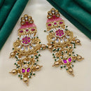Royal Kundan Jewellery Gold Plated Kundan Stone And Pearls Dangler Earrings