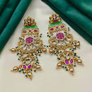 Royal Kundan Jewellery Gold Plated Kundan Stone And Pearls Dangler Earrings