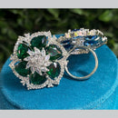 Royal Kundan Jewellery Silver Plated Crystal Stone Finger Ring