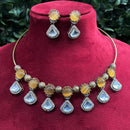Royal Kundan Jewellery Gold Plated Crystal Stone Necklace Set