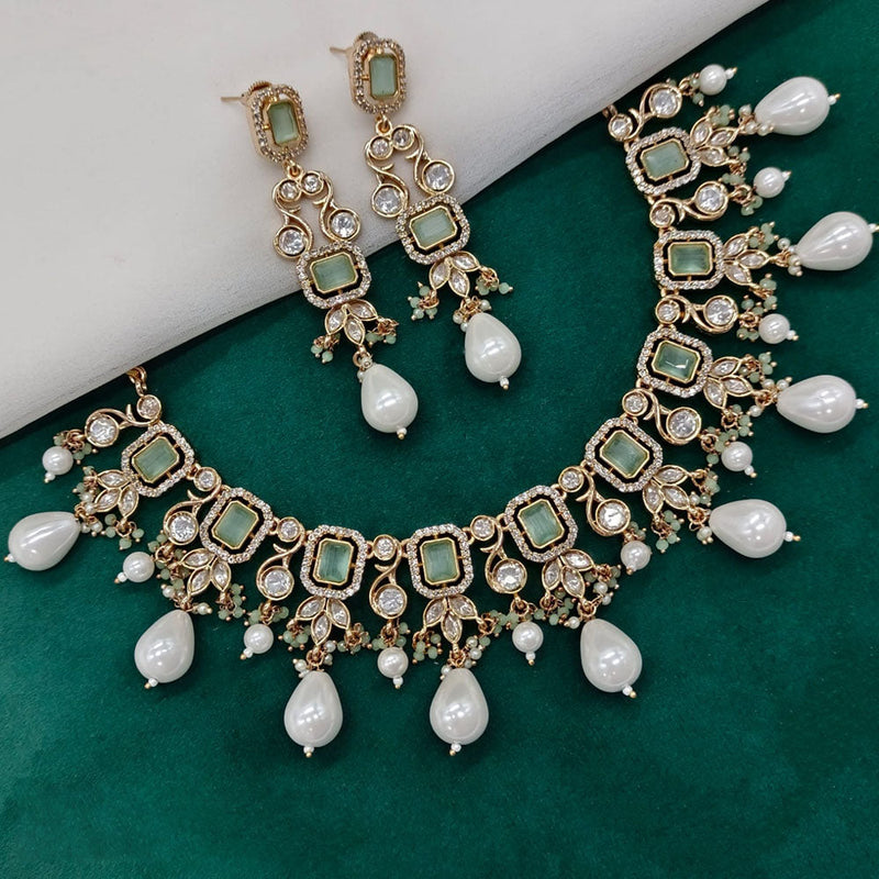 Prime Kundan Jewellery Gold Plated Polki Kundan And Pearls Necklace Set