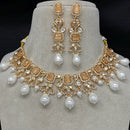 Royal Kundan Jewellery Gold Plated Polki Kundan And Pearls Necklace Set