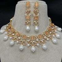 Royal Kundan Jewellery Gold Plated Polki Kundan And Pearls Necklace Set