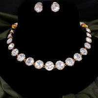 Royal Kundan Jewellery Gold Plated Polki Kundan Necklace Set
