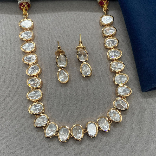 Prime Kundan Jewellery Gold Plated Polki Kundan Necklace Set