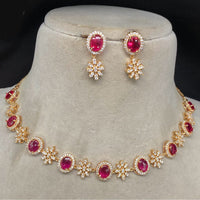 Royal Kundan Jewellery Gold Plated Austrain Stone Necklace Set