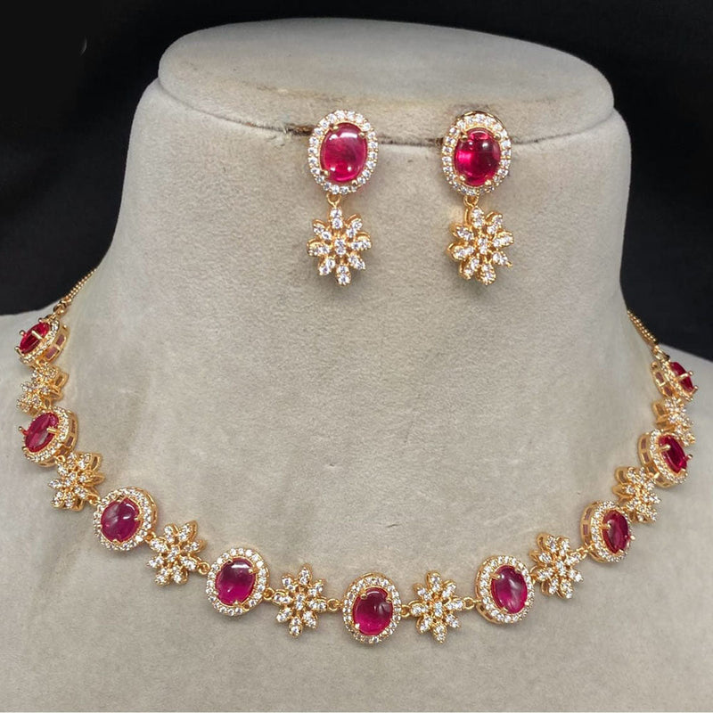 Prime Kundan Jewellery Gold Plated Austrain Stone Necklace Set