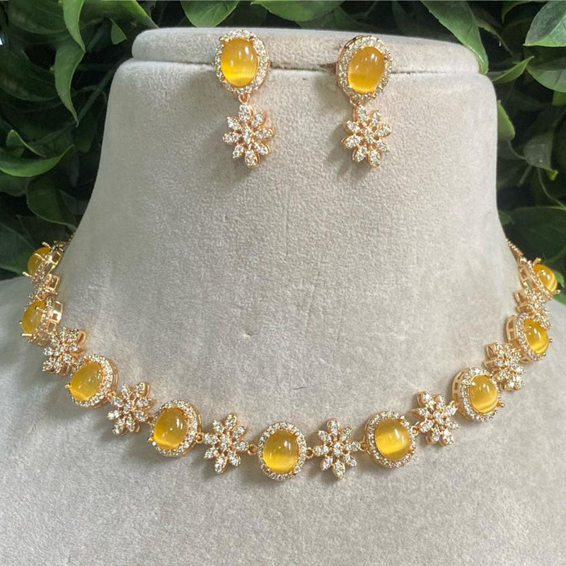 Prime Kundan Jewellery Gold Plated Austrain Stone Necklace Set