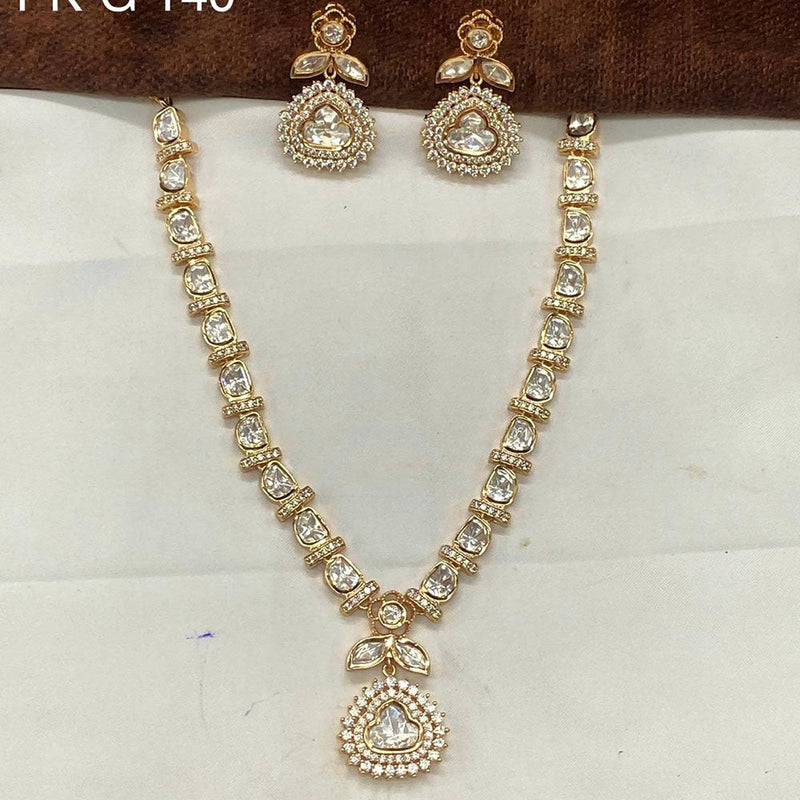 Prime Kundan Jewellery Gold Plated Polki Kundan Necklace Set